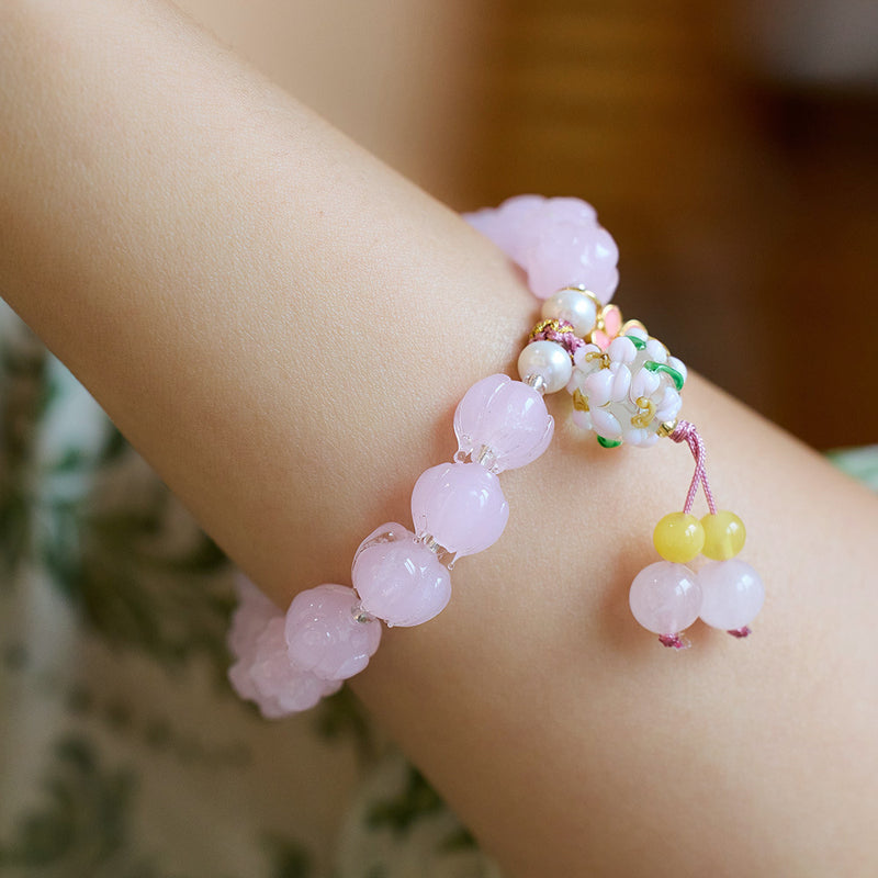 Sukhazen Snow Lotus Pink Bracelet